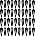 40 Pack Black 2 Inch Barrettes Women Metal Snap Hair Clips Accessories by PIDOUDOU