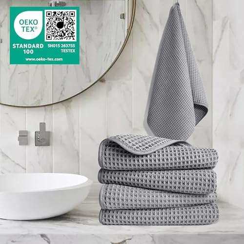 POLYTE 430 GSM Poly Blend Microfiber Quick Dry Waffle Hand Towel, 16x30 in - Image 2