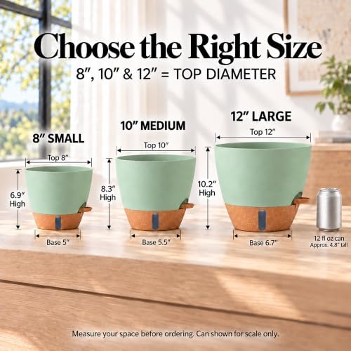 8/10/12 Inch Self Watering Pots for Indoor/Outdoor Plants - Image 3