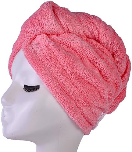 YYXR Microfiber Hair Drying Towel Ultra Absorbent Twist Hair Turban Drying Cap Hair Wrap (Rose) - Image 3