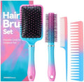 Hair Brush Set Anti Static Massage Oval Comb Paddle Brush for Women, 4pcs Hair Brush Detangling Brush and Hair Comb Set for Men and Women, No More Tangle Hairbrush for Curly Natural Hair by XMOSNZbeauty