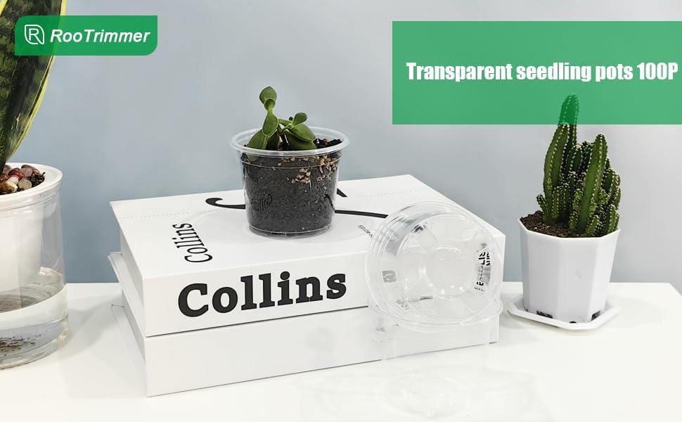 RooTrimmer Clear Seedling pots 100-Pack 3.2 Inches Round for Seeds Starter Pots, Seeds Germination Transparent Clean Pots with Drainage Holes(100 Pcs, 3.14Inch) - Image 6