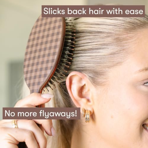 FRAMAR Soft Boar Bristle Hair Brush – Slick Back Brush, Boar Bristle Brush - Image 3