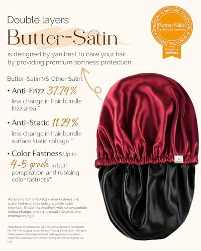 YANIBEST Satin Bonnet for Sleeping Women Men, Adjustable Hair Bonnet - Image 3