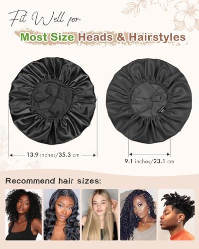BONNET QUEEN Silk Bonnet for Sleeping Women Satin Bonnet Hair Wrap with Elastic Wide Band Sleep Cap for Curly Hair Night Cap - Image 4