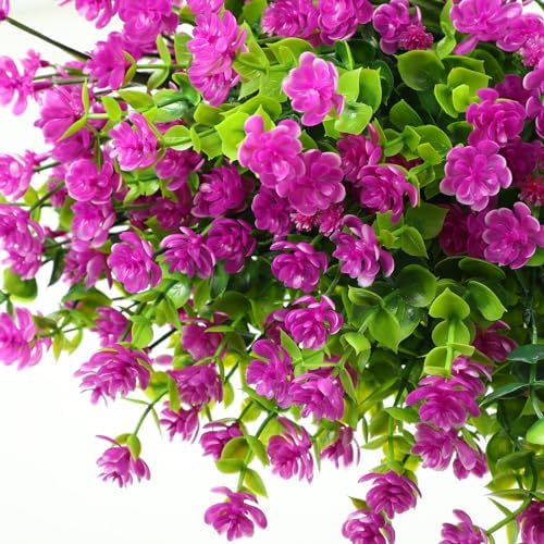 WILLBOND 12 Bundles UV Resistant Faux Flowers, Fuchsia - Image 4
