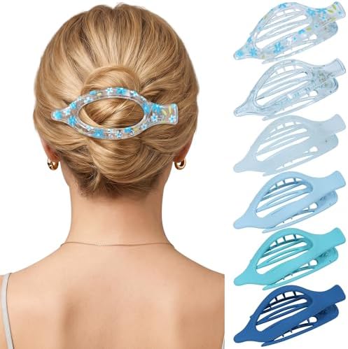AWAYTR 6Pcs French Flat Hair Clips, Lay Flat Claw Clip for Women by AWAYTR