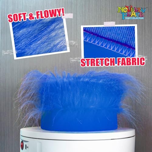 Novelty Place 2Pcs Blue Hairy Costume Headband - Fun and Fuzzy Crazy Hair Wig Troll Hair Costume Accessories - Perfect for Sports Parties, Costume, Cosplay, and Halloween - Fit Kids, Teens and Adults - Image 3