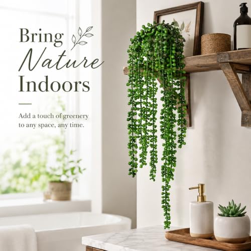 Janinka 16 Pcs Artificial Succulents Bulk Hanging Plants 24 Inches - Image 5