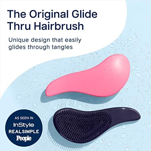 Crave Naturals Glide Thru Hair Brush - Detangler Brush for Curly, Straight, Wet or Dry Hair - Gentle Detangling Brushes for Adults, Kids, Toddlers - Hair Accessories for Women, 7.5x3" - Pink - Image 2