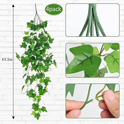 RECUTMS Fake Vines Artificial Hanging Ivy Vines Plants for Room Decor 4Pcs - Image 2