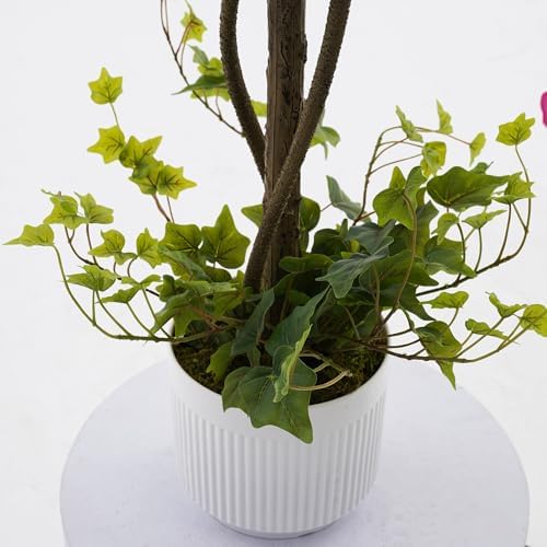 4FT Artificial Bougainvillea Tree, Tall Faux Bougainvillea Plant with Vibrant Pink Flowers, Large Potted Fake Tree for Indoor Living Room, Office, Patio, Porch, and Garden Decoration - Image 5