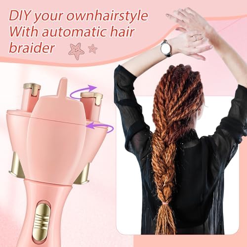 Gisafai Automatic Braiding Machine Hair Twister for Women, Pink - Image 6