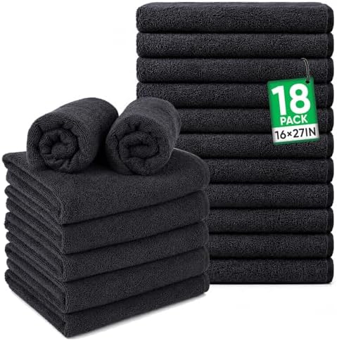 TEAWOO Hair Towels 18 Pack, Microfiber Towels, 16x27IN by TEAWOO