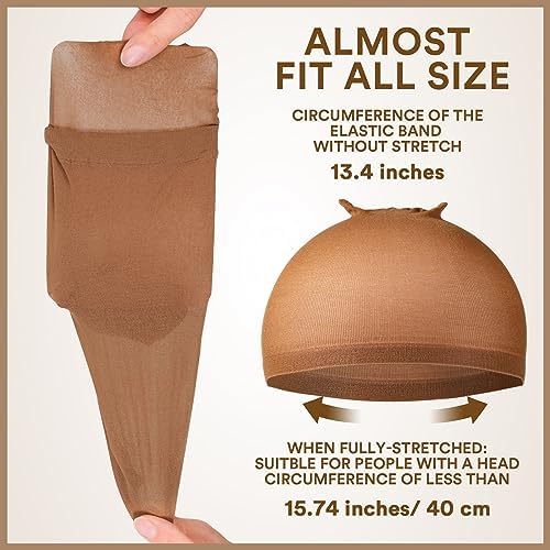 Teenitor Wig Caps, 20 Pack Stretchy Nylon Wig Caps for Women and Men Brown - Image 2