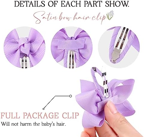 40PCS Snap Baby Hair Bows Clips for Girls Grosgrain Ribbon Fully Wapped 3 Inch Infant Hair Barrettes Accessories for Baby Girls Newborns Toddler - Image 4
