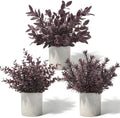Der Rose 3 Pack Plum Eucalyptus Fake Plants for Halloween Bathroom Decor by DerRose