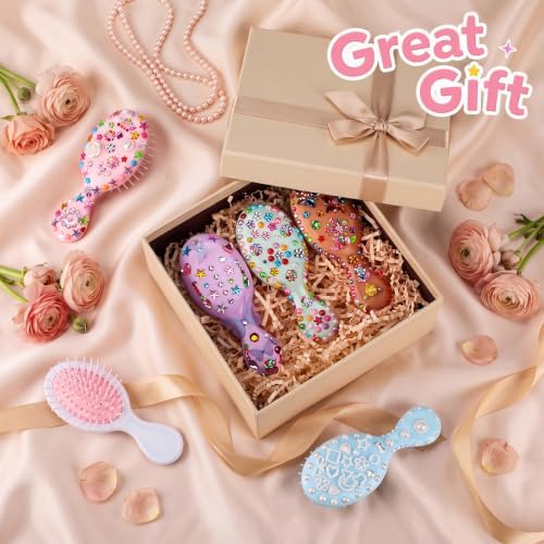24 Sets Hair Brush Decorating Kit, 5.5" Mini Hair Brush Craft Kit - Image 4
