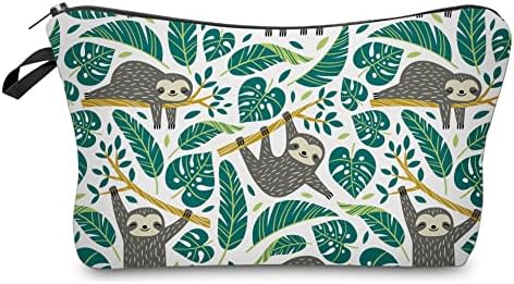 Deanfun Makeup Case Small, Cosmetic Zipper Bag Waterproof for Purse Mini, Women Cute Traveling Accessories Pouch for Ladies Thanksgiving Sloth D2-51476 by Deanfun