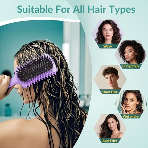 Curl Defining Brush, Curly Hair Brush Products for Effortlessly Detangling Shaping and Styling Women's Men's Curls on All Wet or Dry Hair Types, Reduces Frizz - Image 3