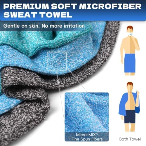 Microfiber Gym Towels for Showering Working Out Quick Dry Negative ions Large Middle Small Sizes Lightweight Gym Towel for Men Women Tennis Sports Towels for Body Hot Yoga Fitness Essentials - Image 5