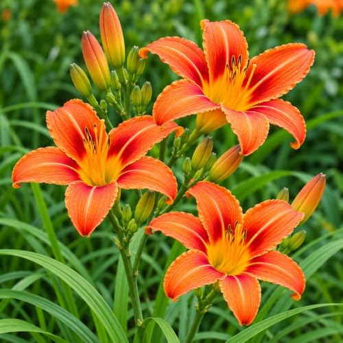 5 Orange Day Lily Bulbs/Roots - Tawny Tiger Daylily Rhizomes by Unknown
