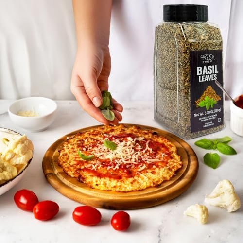 Fresh Finest Basil Leaves Spice 5.30 oz – Dried Sweet Basil for Cooking, Non-GMO, Gluten-Free, - Image 4