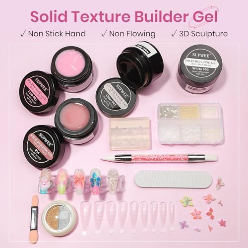 3D Nail Gel Sculpting Gel 4 Colors 3d Gel Nail Art Non Stick Hand Solid Builder Gels Home Manicure, Nail Salon, Nail Charms, Solid, Extension, Carving, Molding Hard Gels - Image 2