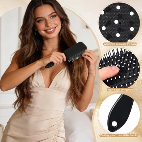 6Pcs Hair Brushes for Women Hair Comb Set Detangler Brush for Men and Women Wet Dry Curly Straight Hair - Image 3