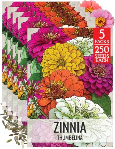Seed Needs Thumbelina Zinnia Seeds to Plant Cut Flowers - 5 Packs by SeedNeeds