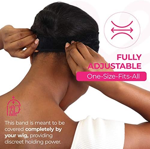 MILANO COLLECTION WiGrip, The Original Comfort Grip Band, Adjustable Wig Bands for Women Provides Glueless Support, Non-Slip Wig Grip Headbands for Women Tension-Free, One Size Fits All, Black, 2 Pack - Image 5