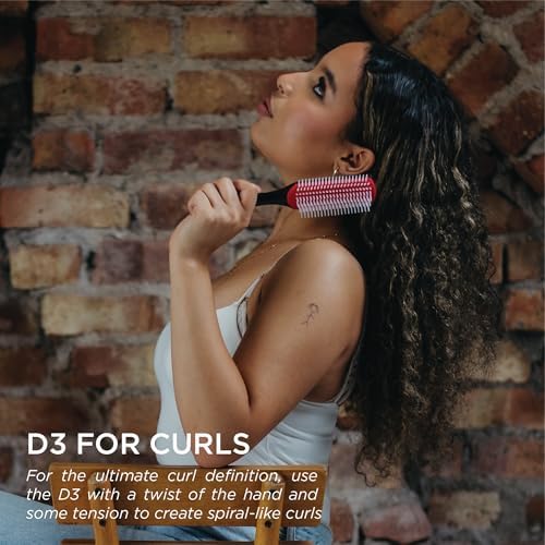 Denman D3 Original Curl Definer & Styler, Curly Hair Brush for Women & Men – 7 Row Detangling & Curl Defining Brush for Smooth Defined Curls - a precision Styling Brush for straight hair - Image 3