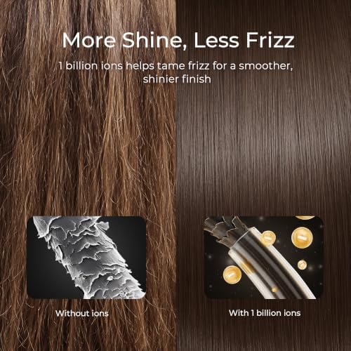 TYMO Hair Straightener Brush Blow Dryer 2-in-1, 2X Faster Wet to Dry Hair Straightener Hot Comb for Smooth Styling, Flowy Ionic Air Straightening Styler for Women, Add Shine & Less Heat Damage, Gold - Image 5