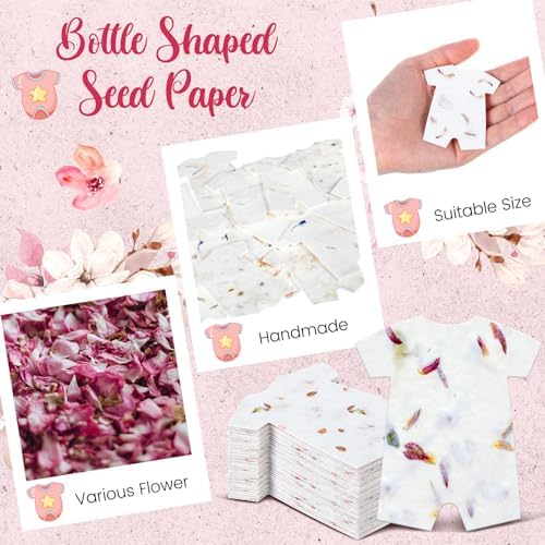 Dunzoom 50 Pcs Plantable Seed Paper Tags Wildflower,Bodysuit - Image 3