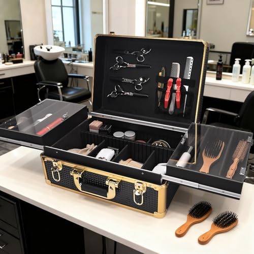 Professional 3-Layer Barber Case (16.4"X11.82"), Large Storage - Image 7