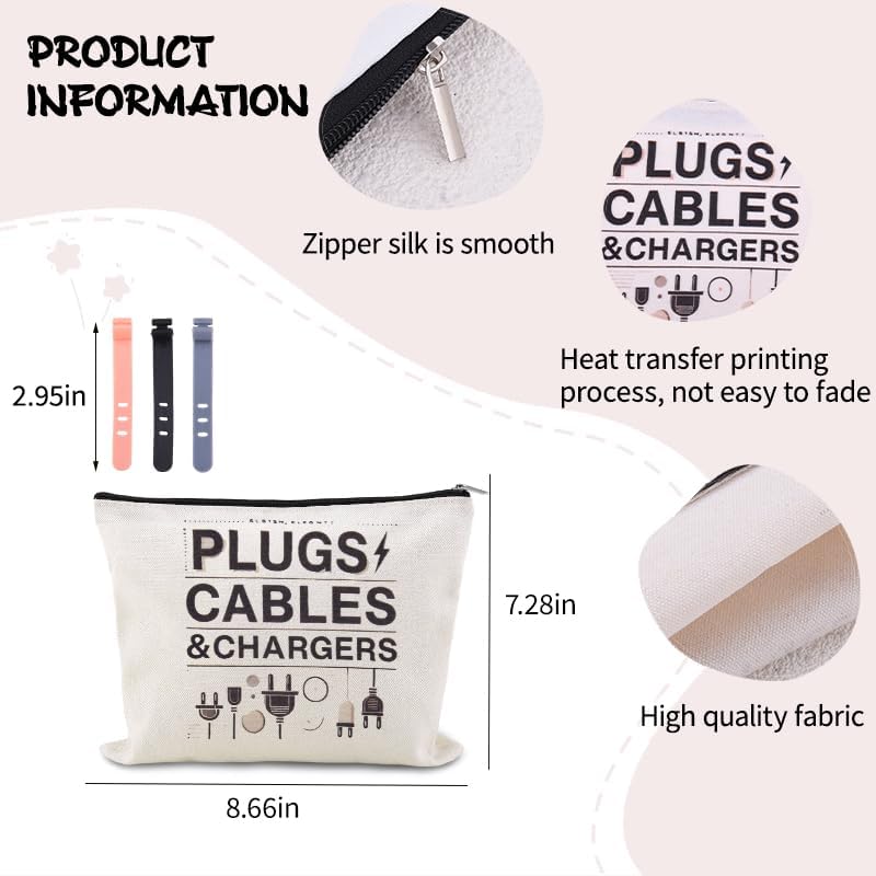 Charging Cable Organizer Pouch Bag Travel Elastic Silicone Cable Straps Cord Organizer Anti Loss Portable Earphone Plug Charger Storage Bag Data Cables Protector Cover Charge Cord Tie Wraps Protection - Image 4