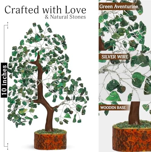 YATSKIA Green Aventurine Tree of Life Crystal Bonsai, Unique Gifts for Women, Mom & Wife, Handmade Gemstone Tree, Boho Room, Shelf & Office Desk Decor, Birthday Gifts - Image 2