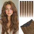 Rich Choices Real Human Hair Clip In Extensions-6 Pcs Single Clip Design-100% Remy Hairs Invisible Clip in Extensions for Thin Hair-Seamless Hairpieces for Women/Men-14 Inches #4 Medium Brown by RichChoices
