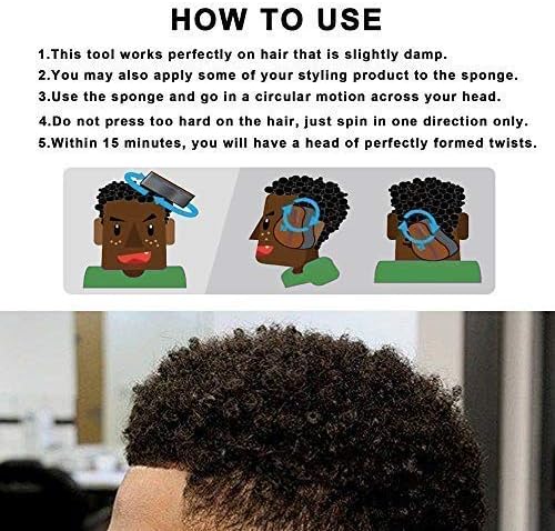 Hair Sponge for Curls, Small Holes Hair Sponges for Men Curls, Curling Sponge for Men Double-sided, Hair Sponges for Natural Hair Women, Twist Brush, Hair Twist Tool 1Pcs - Image 6