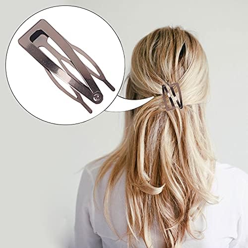 Hann 24 Pieces Double Grip Hair Clips + 2 Claw Hair Clips Metal Snap Hair Clips Hair Barrettes for Hair Making, Salon Supplies (Metal Gray) - Image 5
