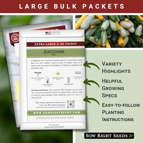 Sow Right Seeds - 225 Mixed Zucchini Seed for Planting Bulk Jumbo Pack - Image 2