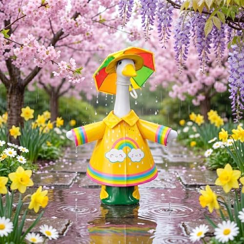 DECOHS 3 Pcs Raincoat Porch Goose Outfits, Summer Lawn Goose Statue Cloth - Image 6