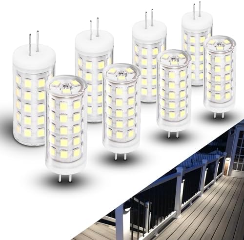 G4 Bi-Pin LED Bulb 6000K Daylight White 12V 24V T3 JC Type 4W 400lm, 8 Pack by Hylroe