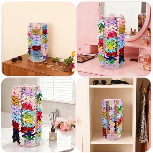 Rotating Bow Organizer for Girls - Spinning Large Capacity Hair Bow Holder with Cute Design, Effortless Hair Clip Organizer for Home Dresser, Essential Storage Solution for Girls - Image 7