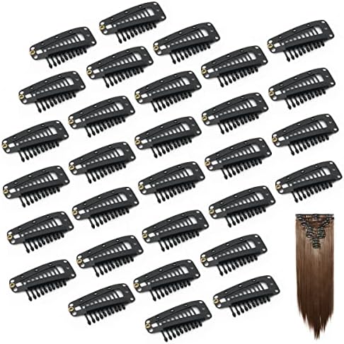 Dreamlover Hair Extension Clips, 10 Teeth, Black, 30 Pieces by Dreamlover