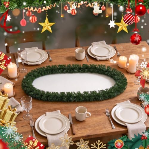 3 Pack Christmas Garlands, 16.4Ft/Piece Christmas Tree Garland, Full Evergreen Pine Garland for Christmas Tree, Fireplace Mantle, Staircase, Front Door, Railing, Indoor & Outdoor Holiday Decor - Image 4