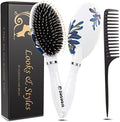 Hair Brush, Boar Bristle Hair Brushes for Women Kids Thick Curly Wet Dry, Smoothing Detangling Hairbrush Adds Shine and Improves Hair Texture, Comb and Giftbox Included2 by Sosoon