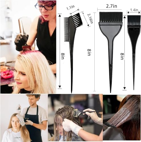 20 Pcs Hair Dye Brush and Bowl Set, Hair Dye Coloring Kit, Hair Coloring Bleaching, Hair Dye Tools for DIY Salon. Hair Tinting Bowl/Dye Brush/Ear Cover/Gloves/Tint Comb - Image 3