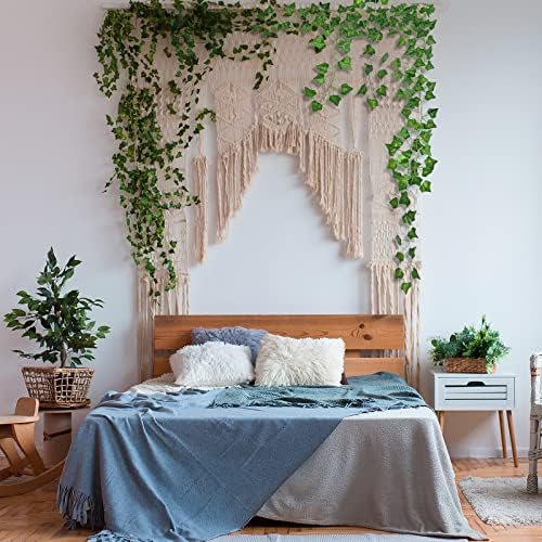 CQURE 36 Pack 252Ft Artificial Ivy Garland, Green Silk Leaves, 1.5-1.8 Inch Diameter, 7 FT Long Vines, 80 Leaves Each, Decor for Weddings, Home, Garden - Image 6