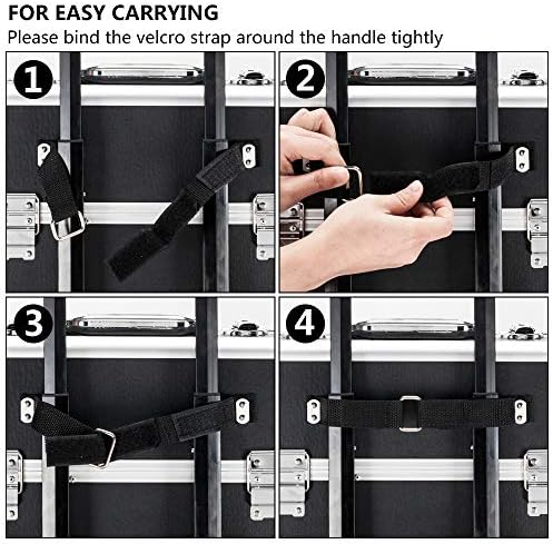 mefeir 4 in 1 Rolling Makeup Train Case, Aluminum Makeup Travel Organizer Cosmetic Case, Cosmetology Display Suitcase on Wheels, Beauty Storage Luggage Lockable w/4 Removable Wheels (Black) - Image 7